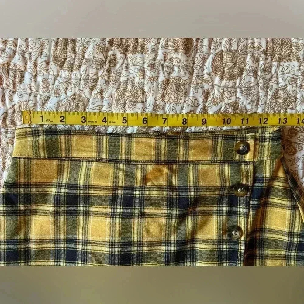 Hollister Women’s Small Y2K Preppy Yellow and Black Plaid Mini Skirt - Picture 5 of 6